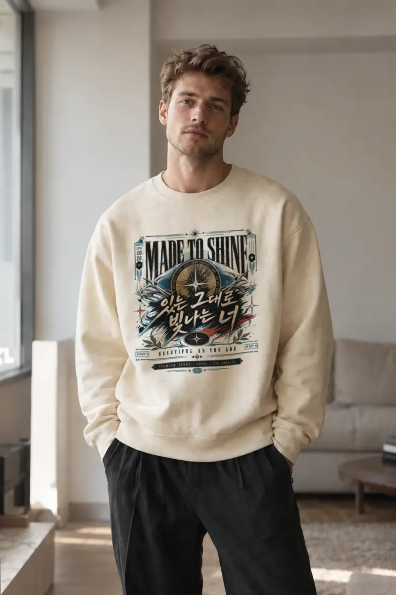 "Made To Shine" Unisex Sponge Fleece Crewneck Sweatshirt | Bella + Canvas 3901