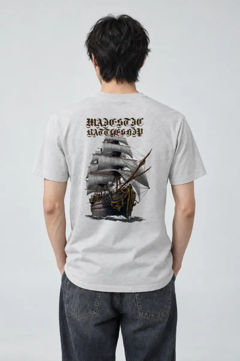 "Majestic Battleship" Heavyweight Unisex Crewneck T-shirt | Gildan 5000