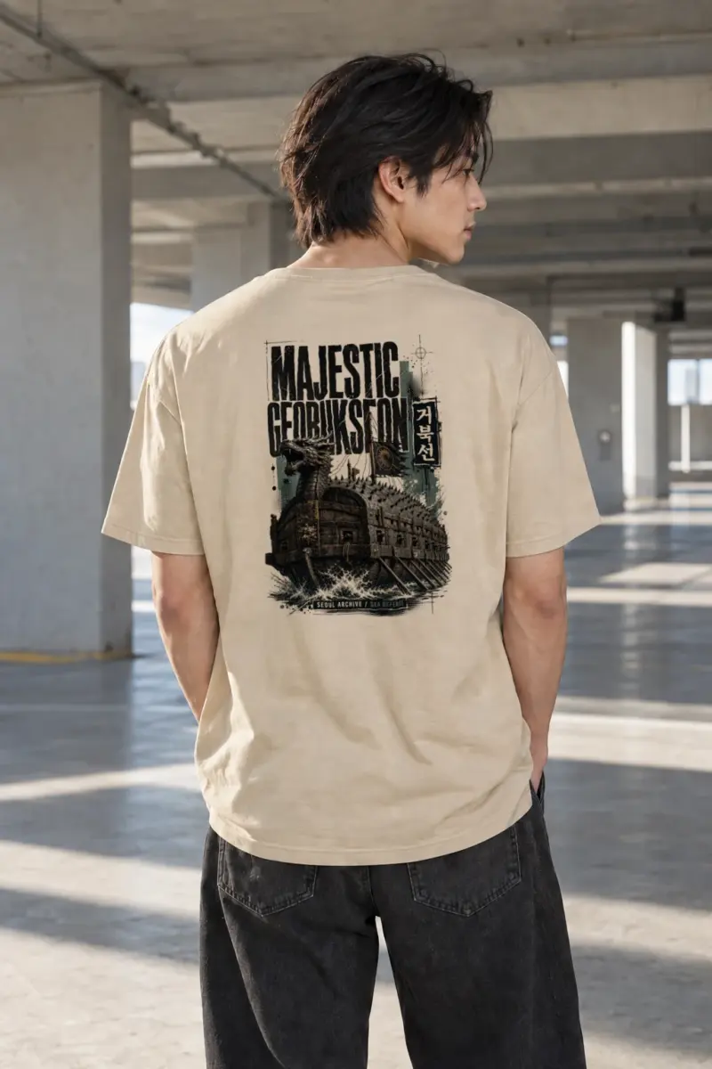 "Majestic Geobukseon" Heavyweight Unisex Crewneck T-shirt | Gildan 5000