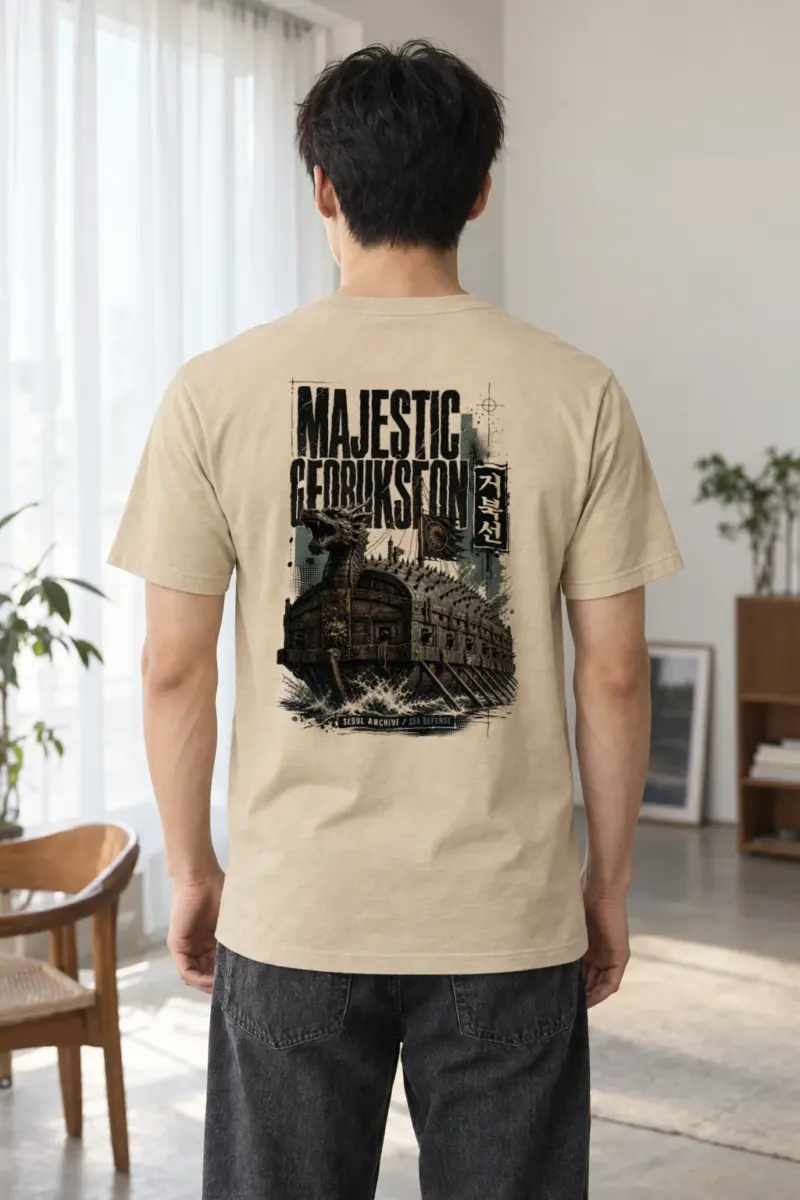 "Majestic Geobukseon" Heavyweight Unisex Crewneck T-shirt | Gildan 5000