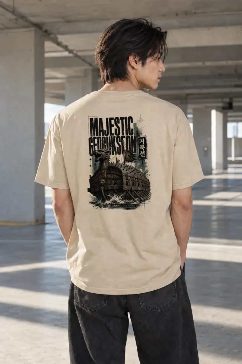 “Majestic Geobukseon” Heavyweight Unisex Crewneck T-shirt | Gildan 5000