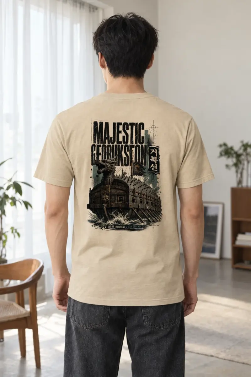 "Majestic Geobukseon" Heavyweight Unisex Crewneck T-shirt | Gildan 5000