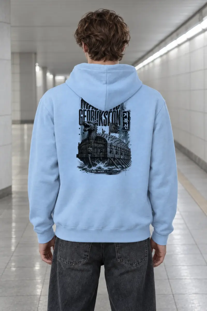 "Majestic Geobukseon Sea Defense · Admiral Yi Sun-sin 이순신" Heavy Blend Unisex Pullover Hoodie