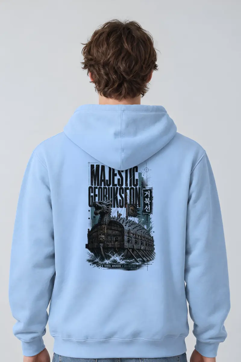 "Majestic Geobukseon Sea Defense · Admiral Yi Sun-sin 이순신" Heavy Blend Unisex Pullover Hoodie