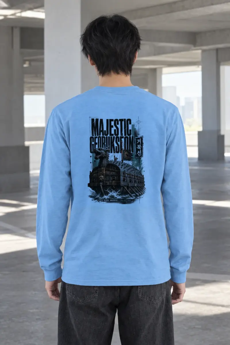 "Majestic Geobukseon · Admiral Yi Sun-sin 이순신" Unisex Longsleeve T-shirt