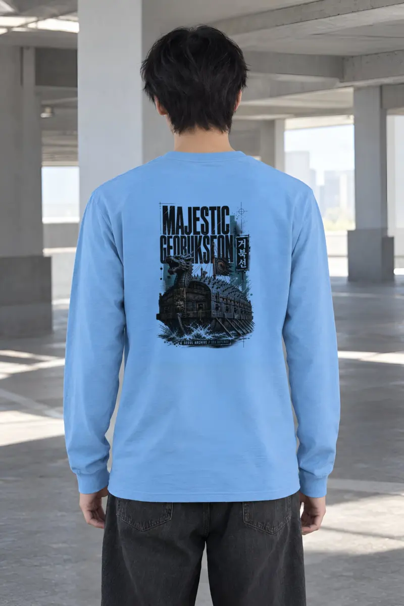 "Majestic Geobukseon · Admiral Yi Sun-sin 이순신" Unisex Longsleeve T-shirt