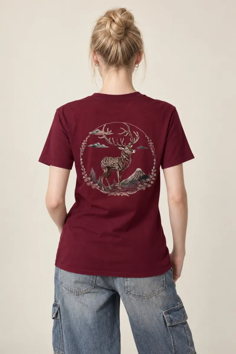 "Majestic Mountain Deer" Heavyweight Unisex Crewneck T-shirt