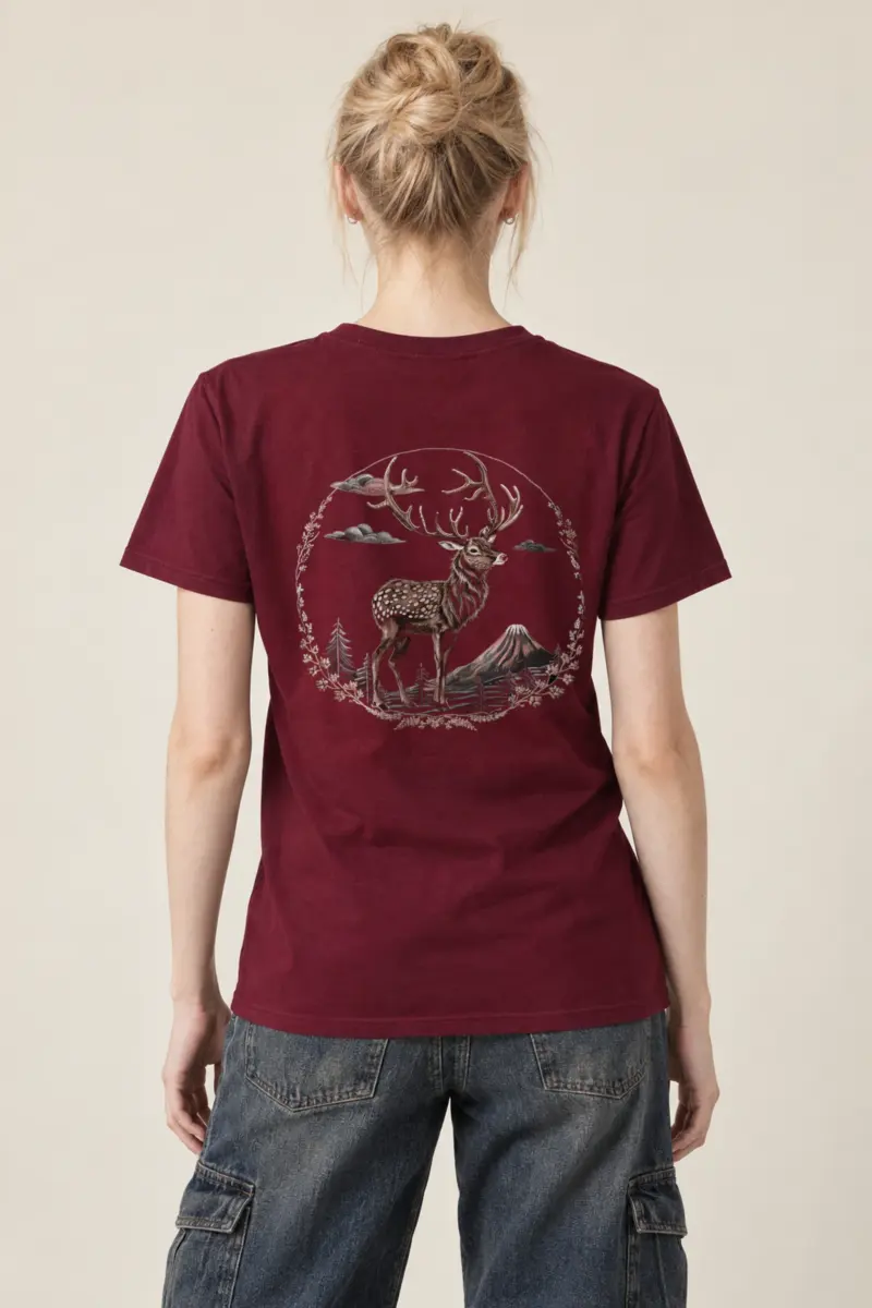 "Majestic Mountain Deer" Heavyweight Unisex Crewneck T-shirt