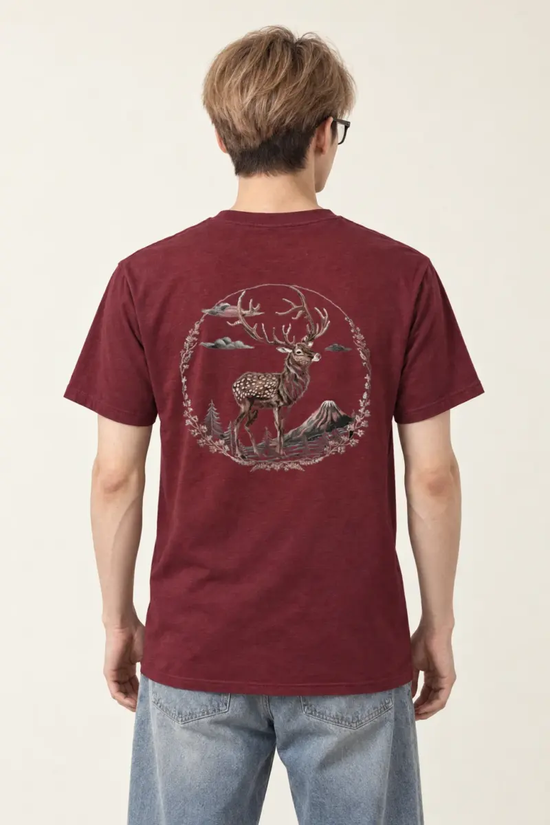 "Majestic Mountain Deer" Heavyweight Unisex Crewneck T-shirt