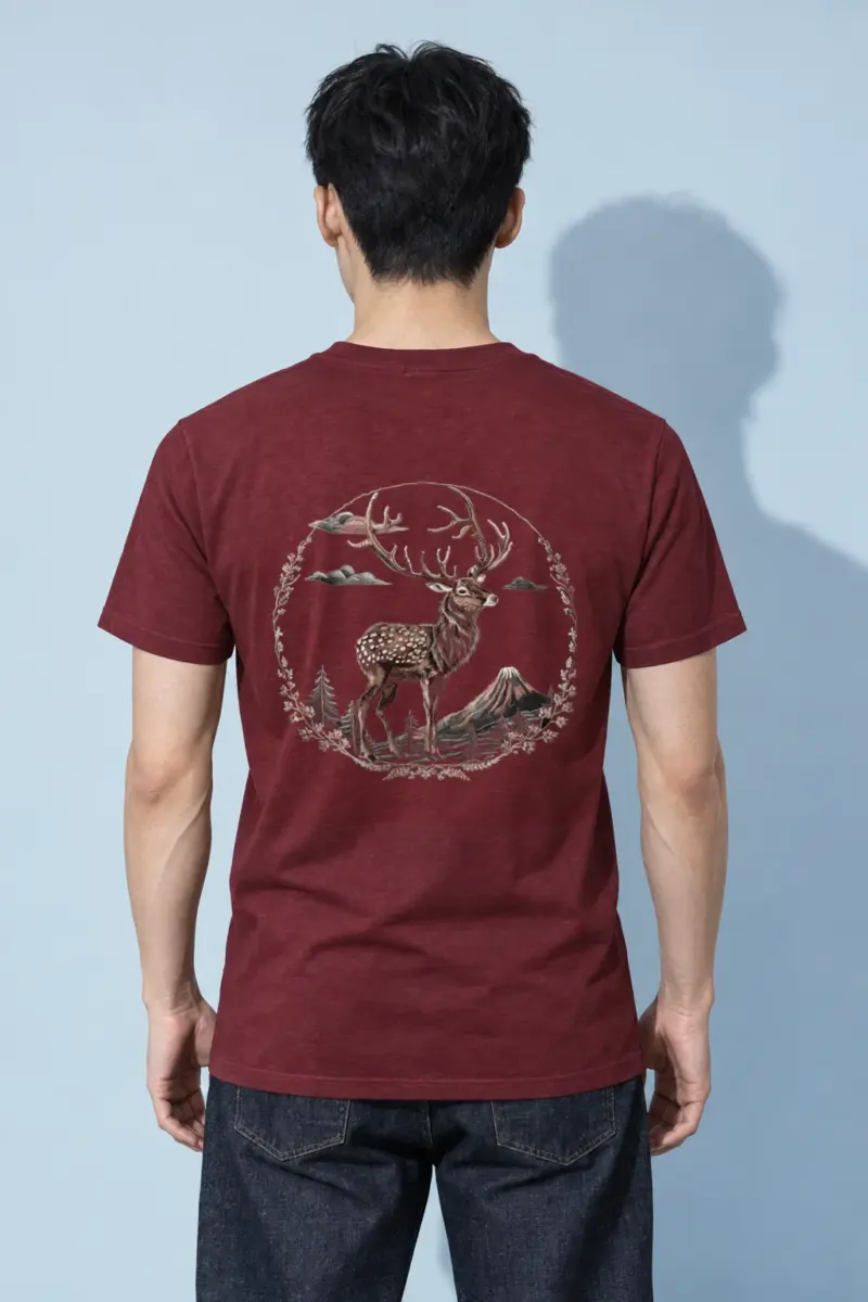 "Majestic Mountain Deer" Heavyweight Unisex Crewneck T-shirt