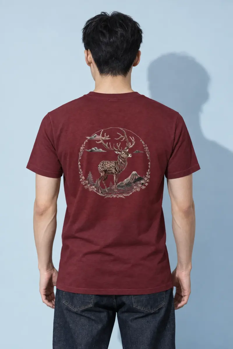 "Majestic Mountain Deer" Heavyweight Unisex Crewneck T-shirt