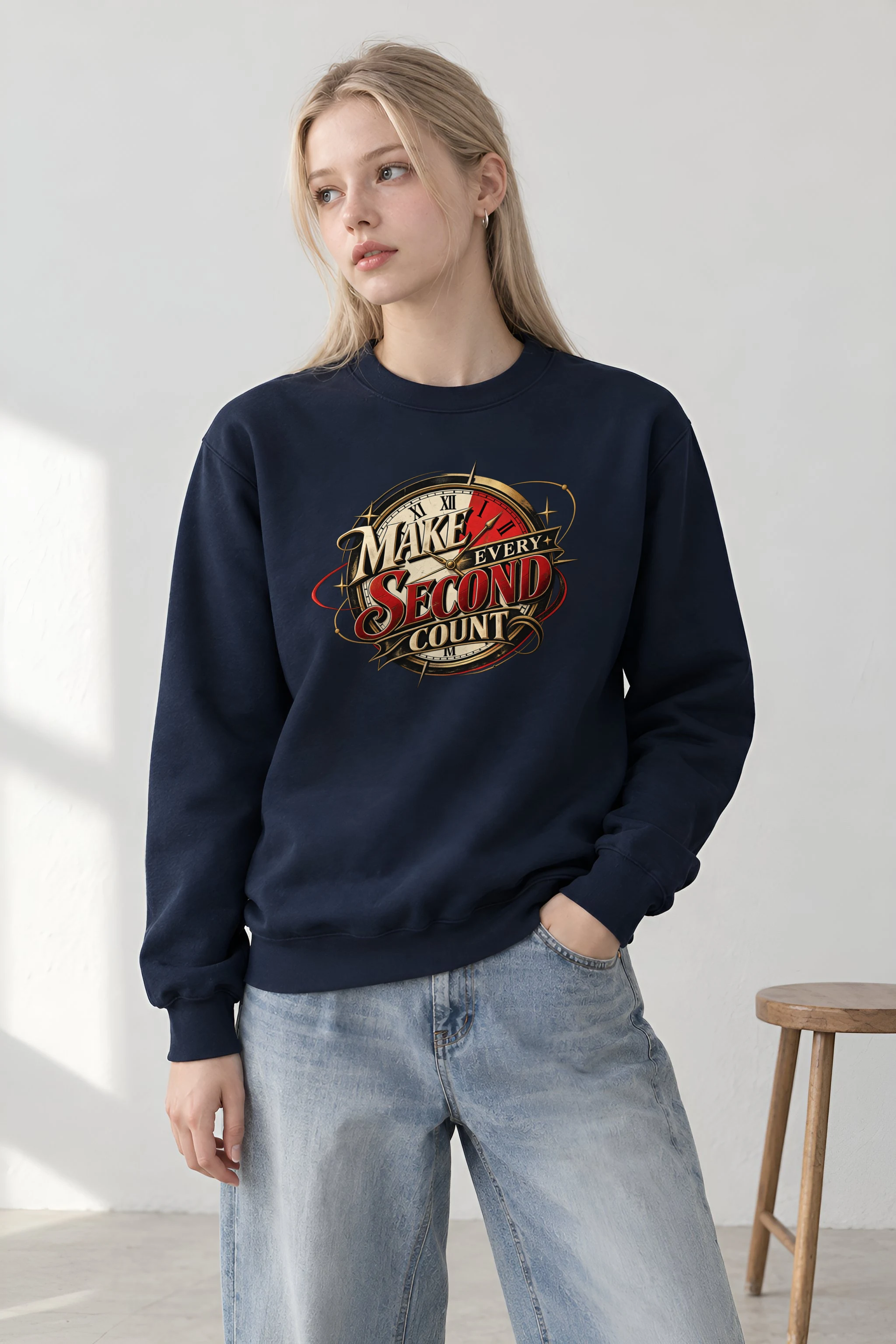"Make Every Second Count" 1 Crewneck Sweatshirt