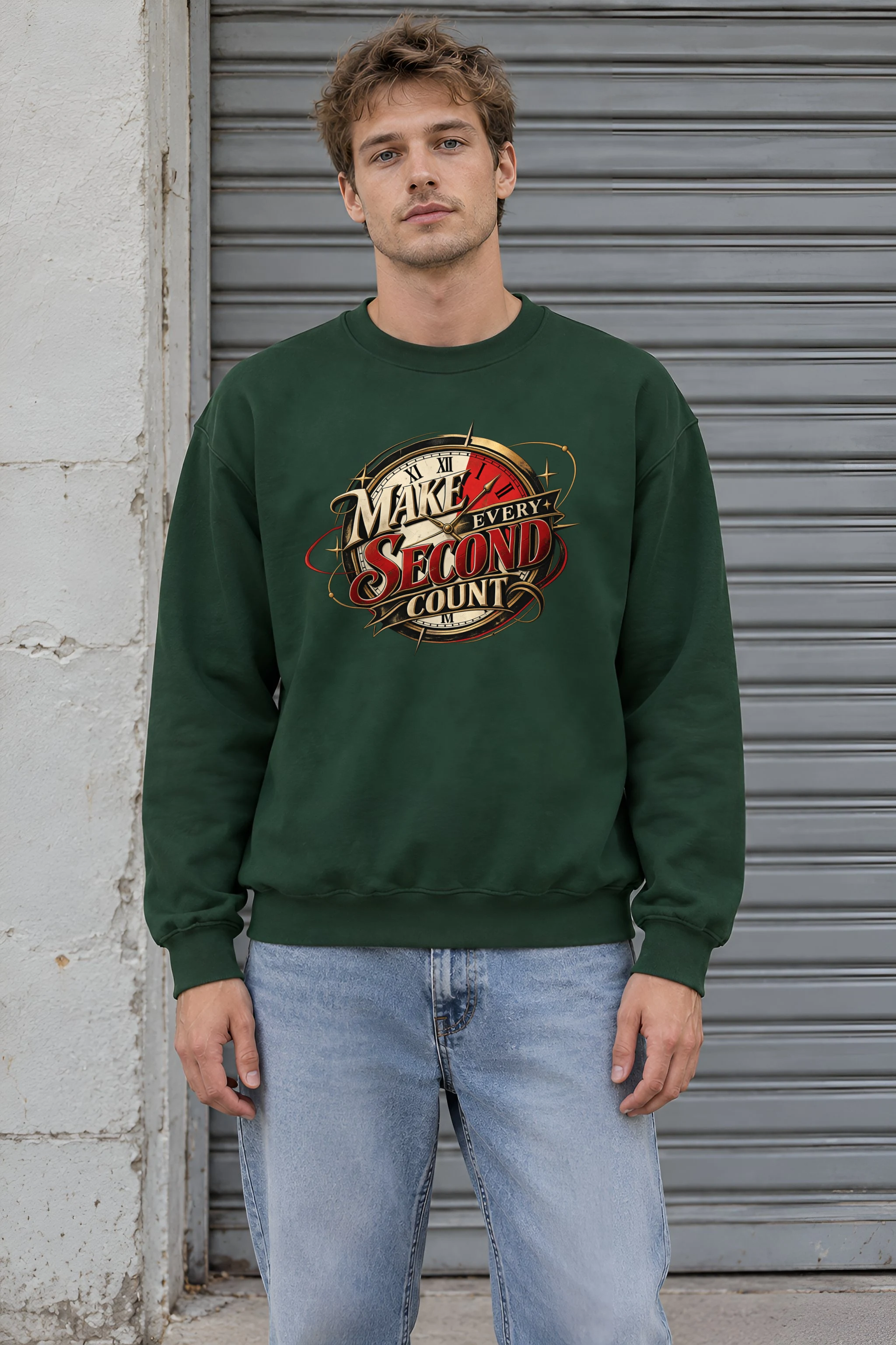 "Make Every Second Count" 1 Crewneck Sweatshirt