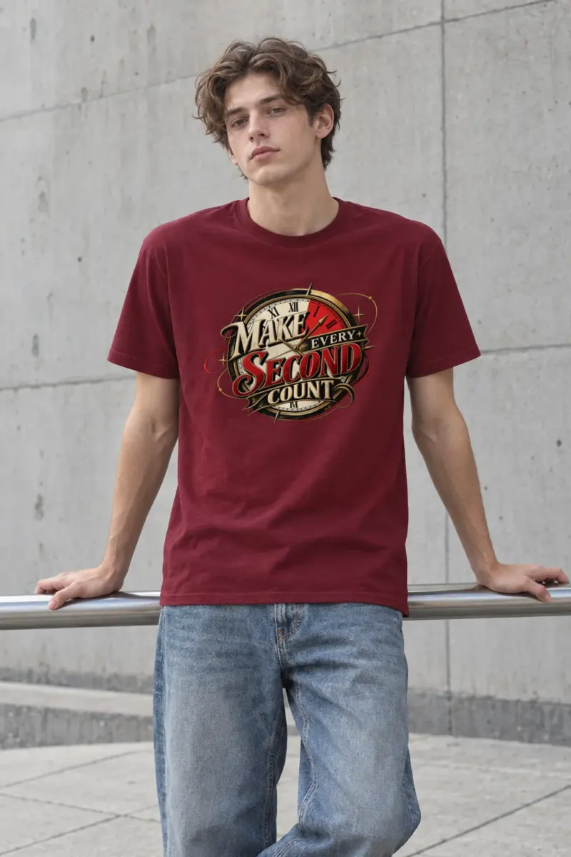 "Make Every Second Count" Heavyweight Unisex Crewneck T-shirt