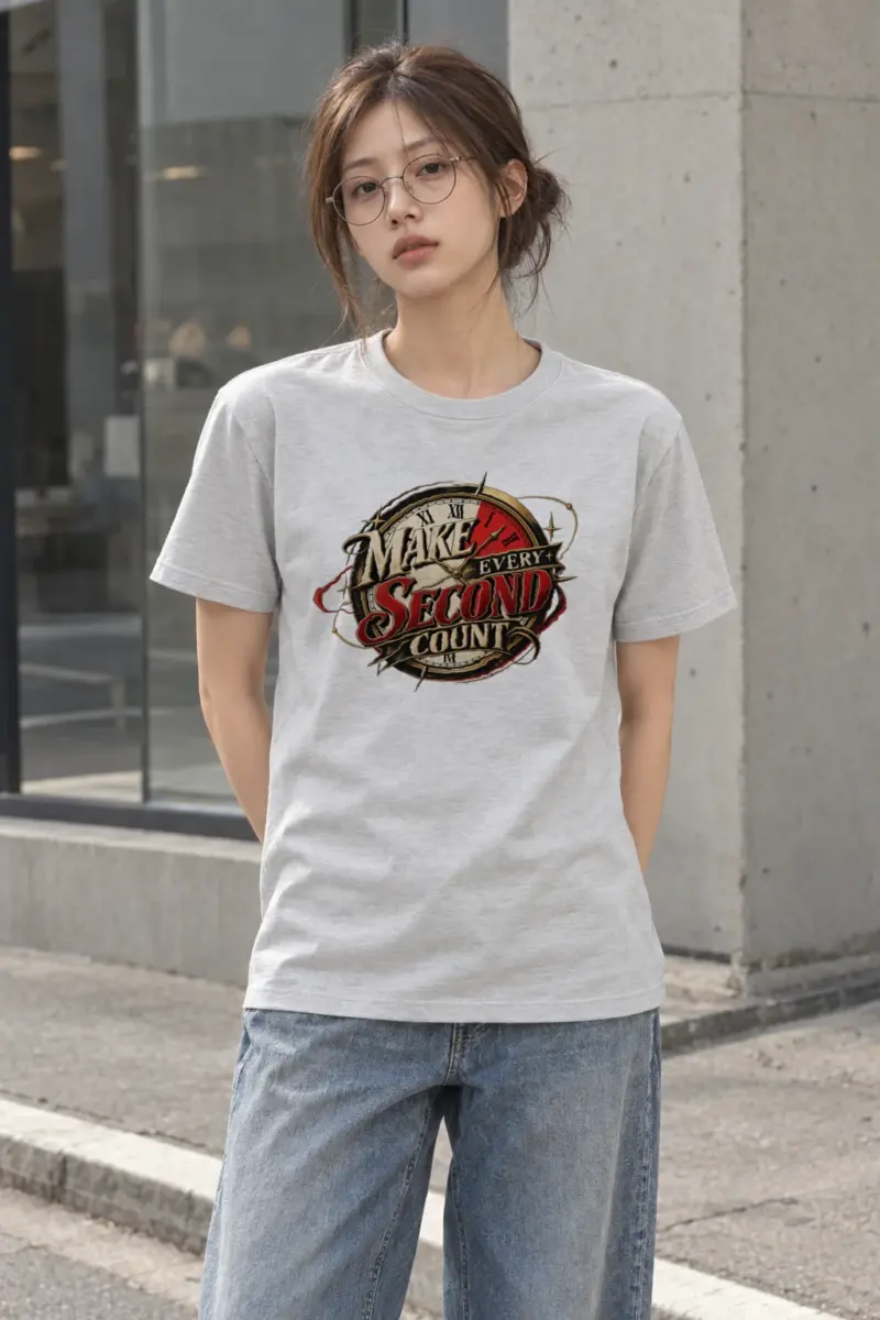 "Make Every Second Count" Heavyweight Unisex Crewneck T-shirt | Gildan 5000