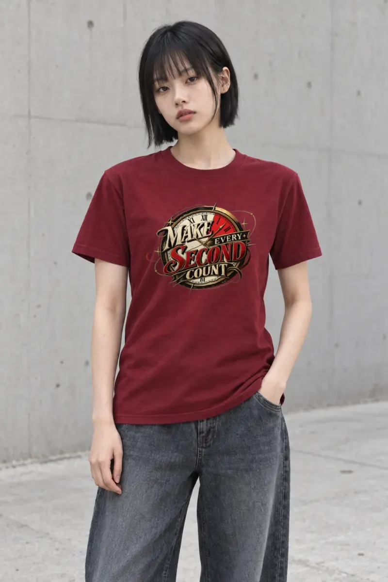 "Make Every Second Count" Heavyweight Unisex Crewneck T-shirt