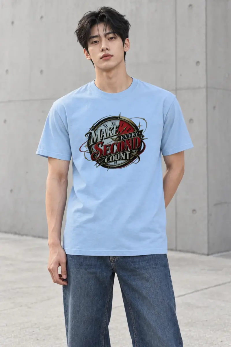"Make Every Second Count" Heavyweight Unisex Crewneck T-shirt | Gildan 5000