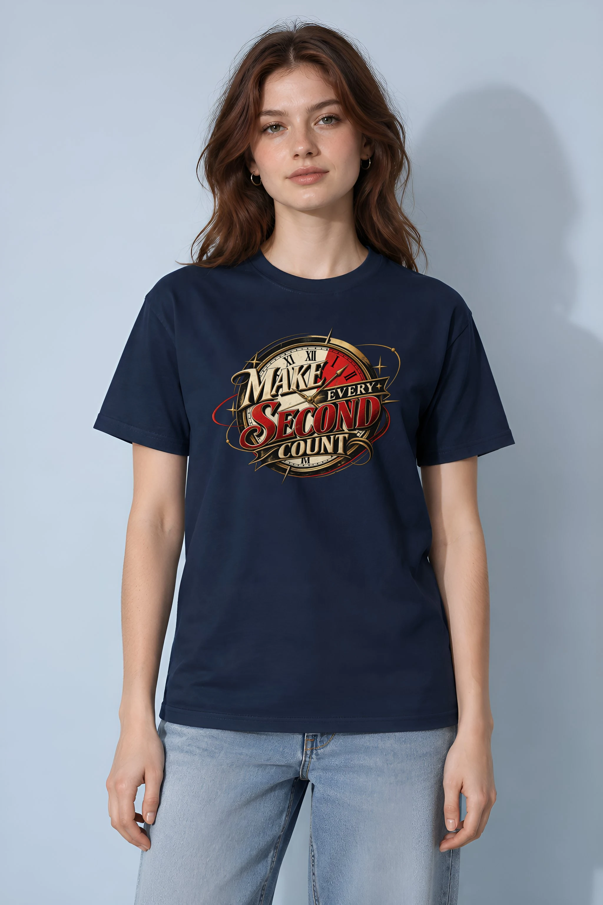 "Make Every Second Count" Heavyweight Unisex Crewneck T-shirt
