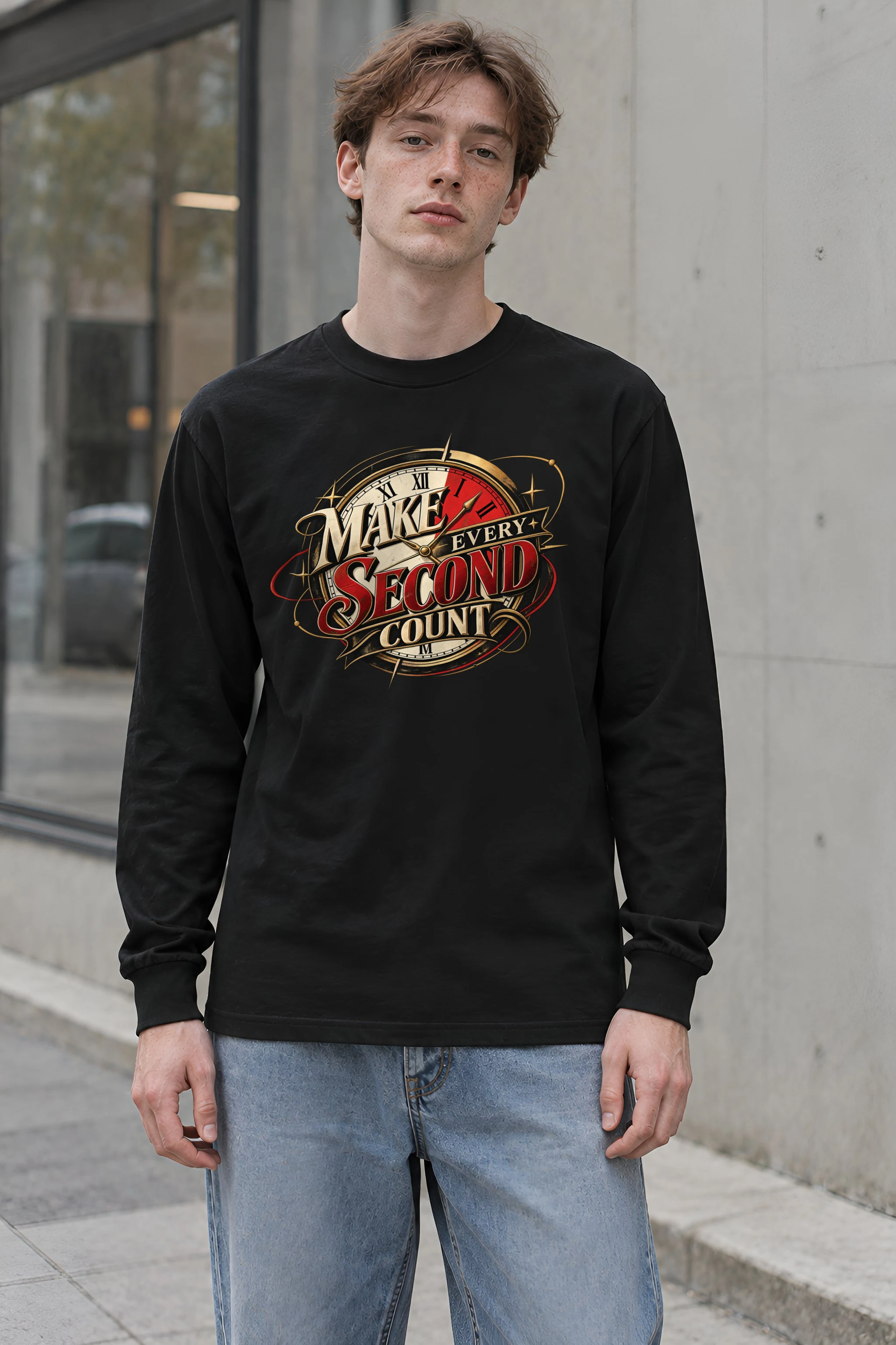 "Make Every Second Count" Unisex Longsleeve T-shirt