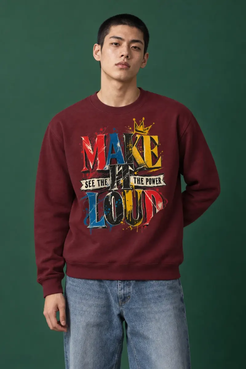 "Make It Loud" Heavy Blend Unisex Crewneck Sweatshirt | Gildan 18000