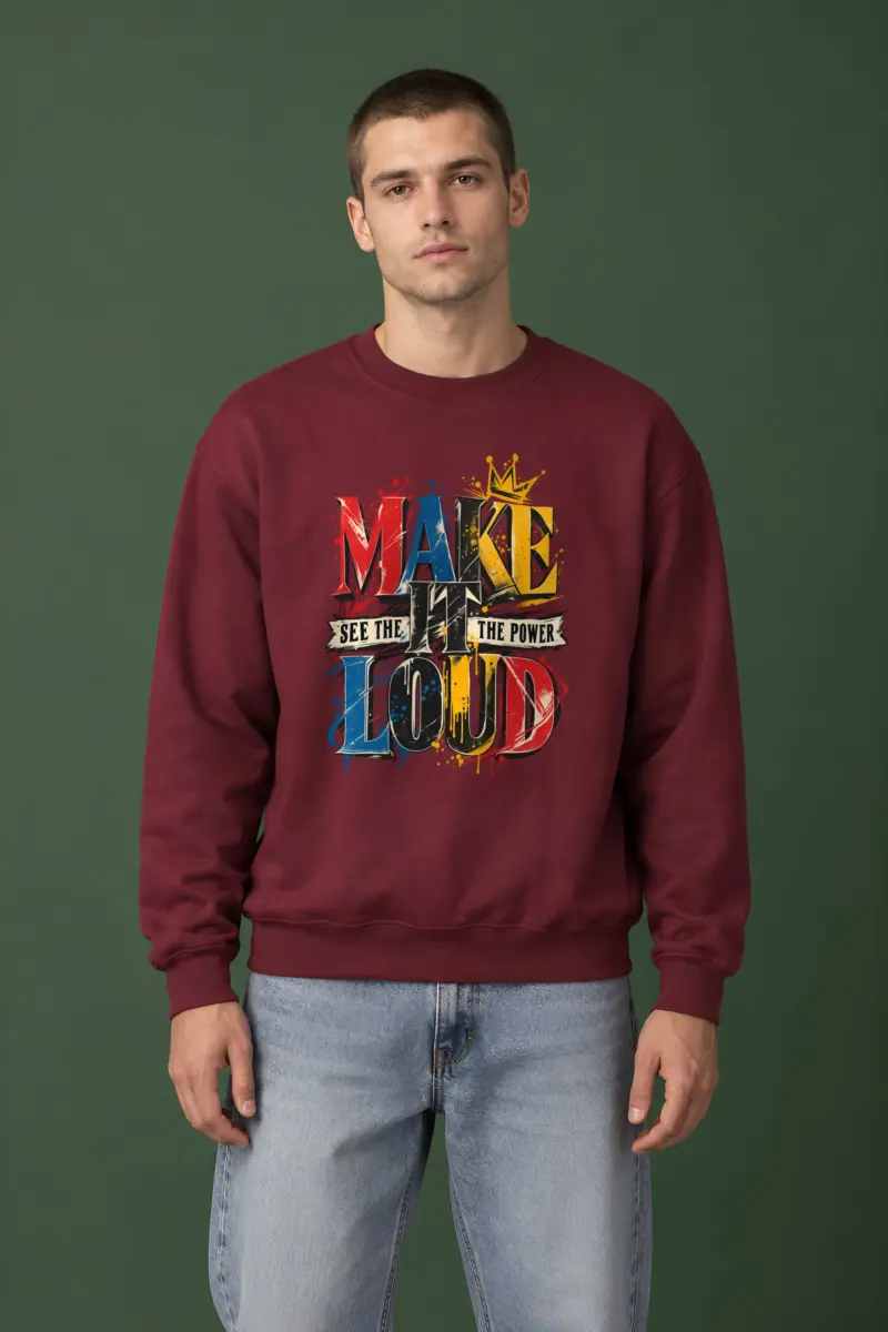 "Make It Loud" Heavy Blend Unisex Crewneck Sweatshirt