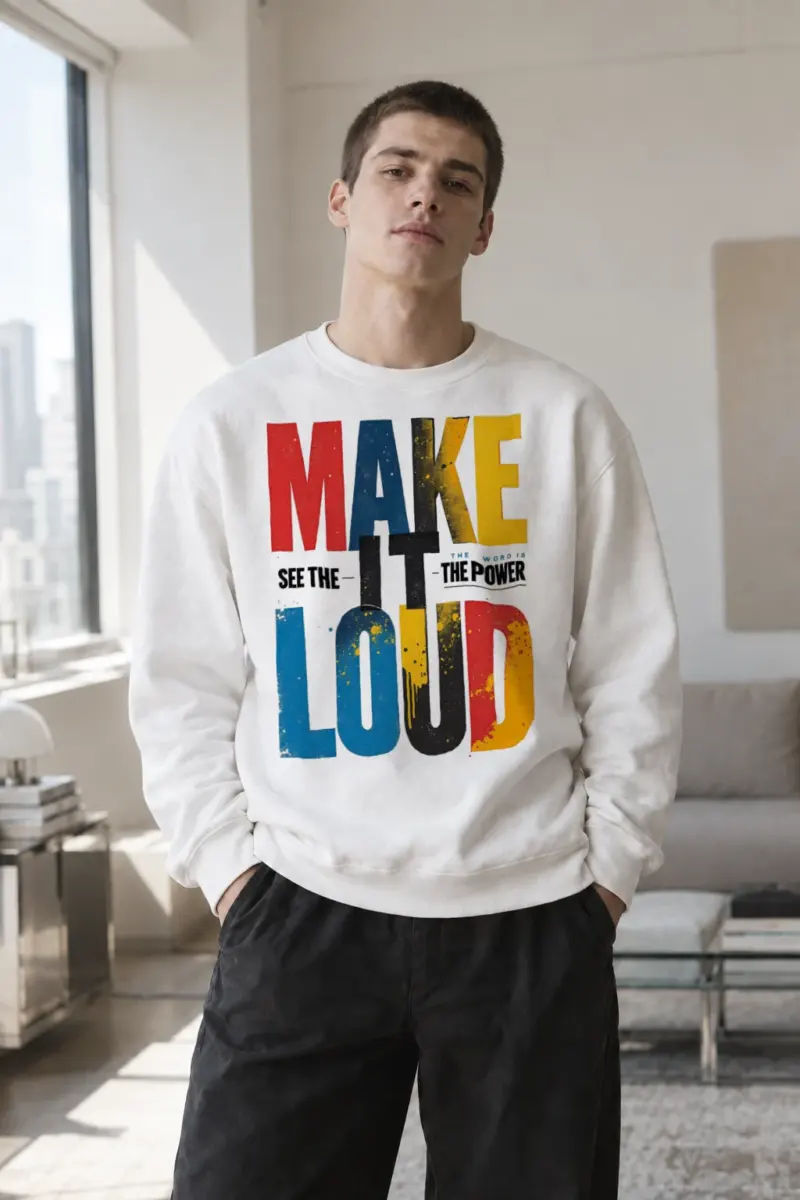 "Make It Loud" Heavy Blend Unisex Crewneck Sweatshirt | Gildan 18000