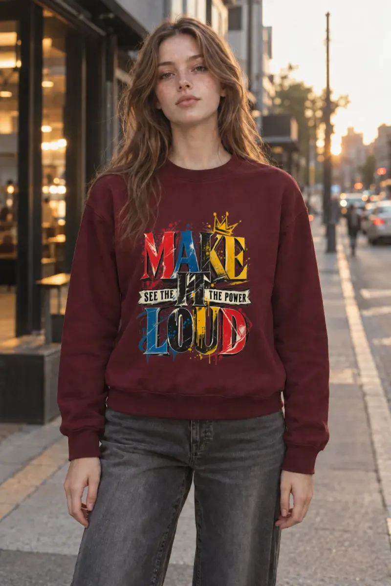 "Make It Loud" Heavy Blend Unisex Crewneck Sweatshirt | Gildan 18000
