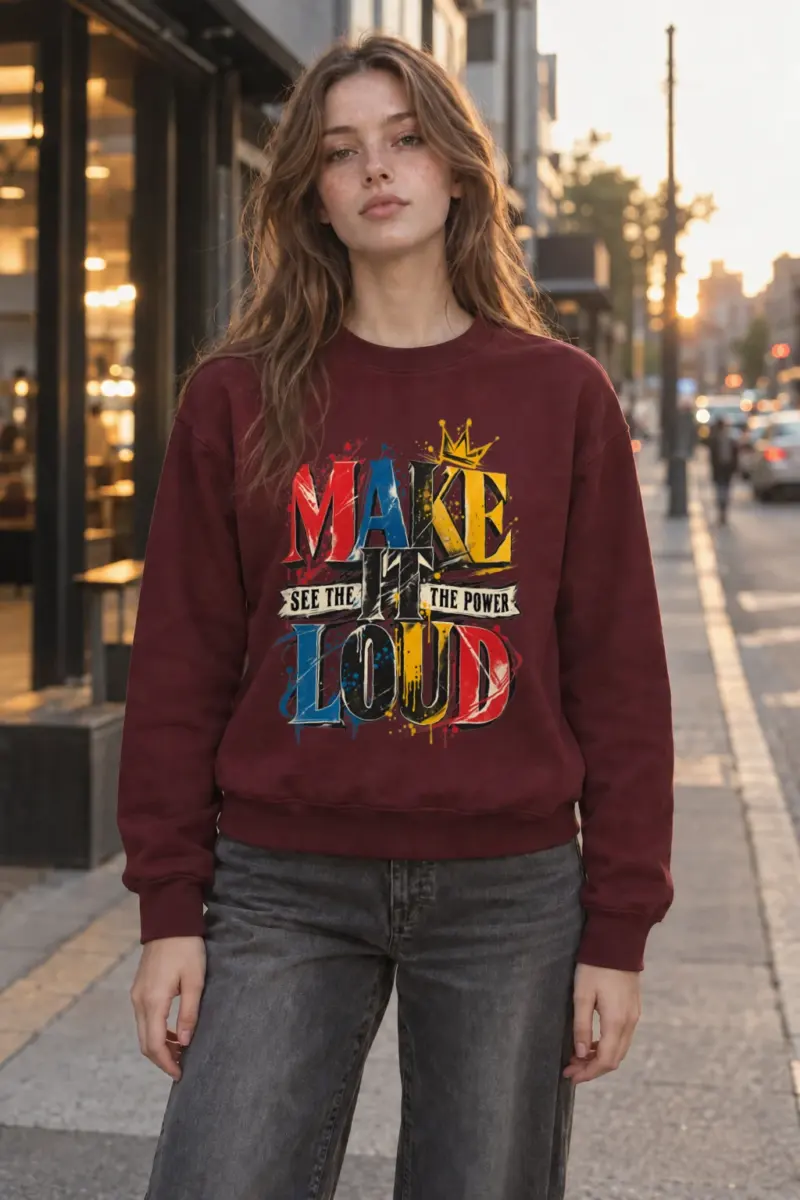 "Make It Loud" Heavy Blend Unisex Crewneck Sweatshirt | Gildan 18000