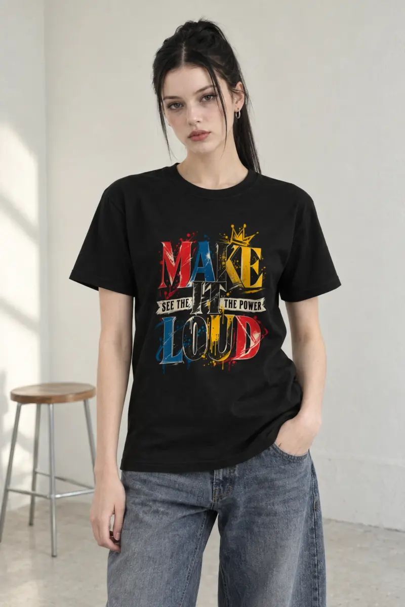 "Make It Loud" Heavyweight Unisex Crewneck T-shirt