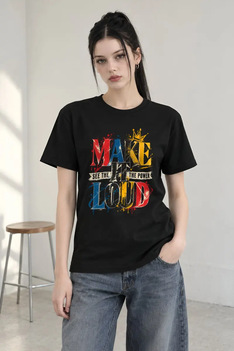 "Make It Loud" Heavyweight Unisex Crewneck T-shirt