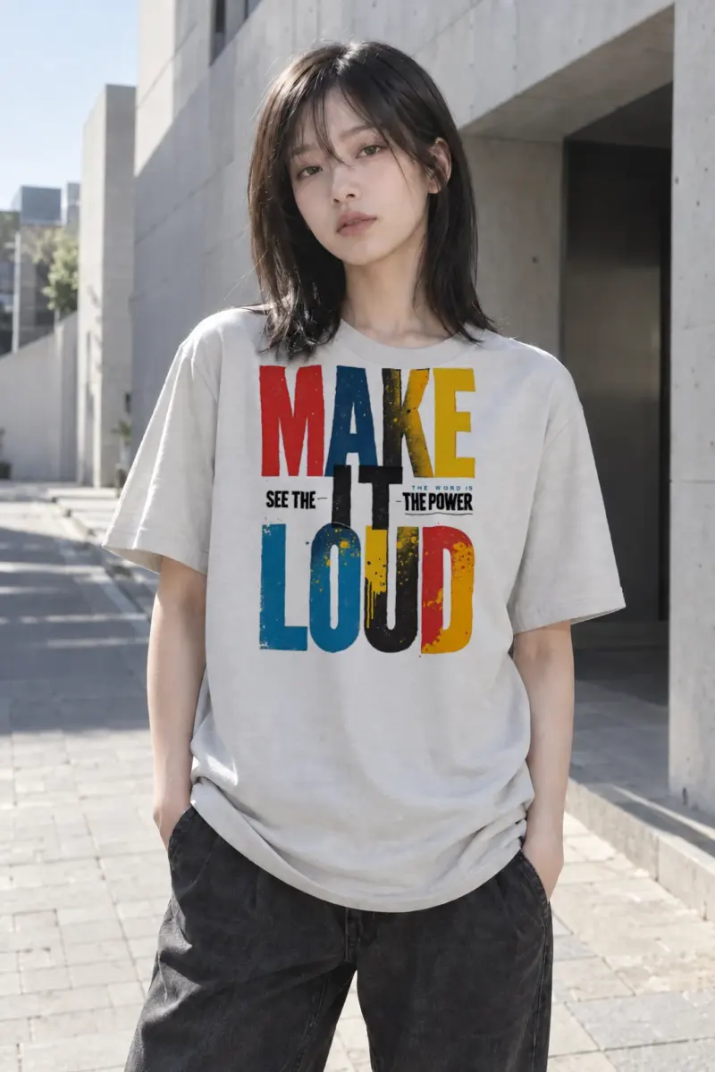 “Make It Loud” Heavyweight Unisex Crewneck T-shirt | Gildan 5000