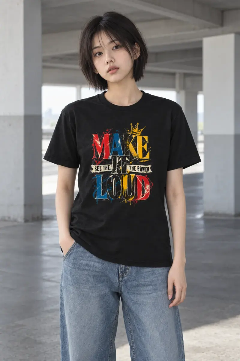 "Make It Loud" Heavyweight Unisex Crewneck T-shirt