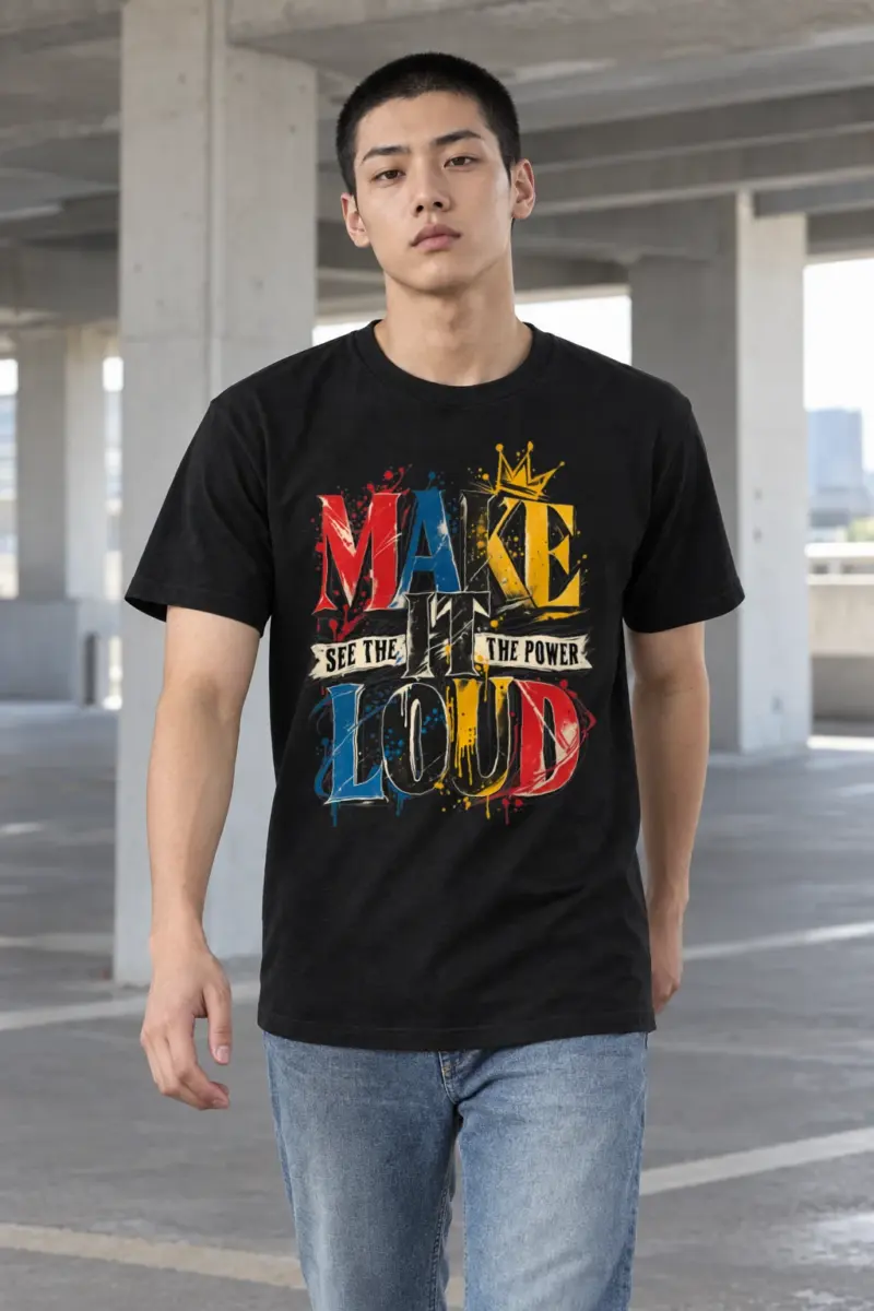 "Make It Loud" Heavyweight Unisex Crewneck T-shirt | Gildan 5000