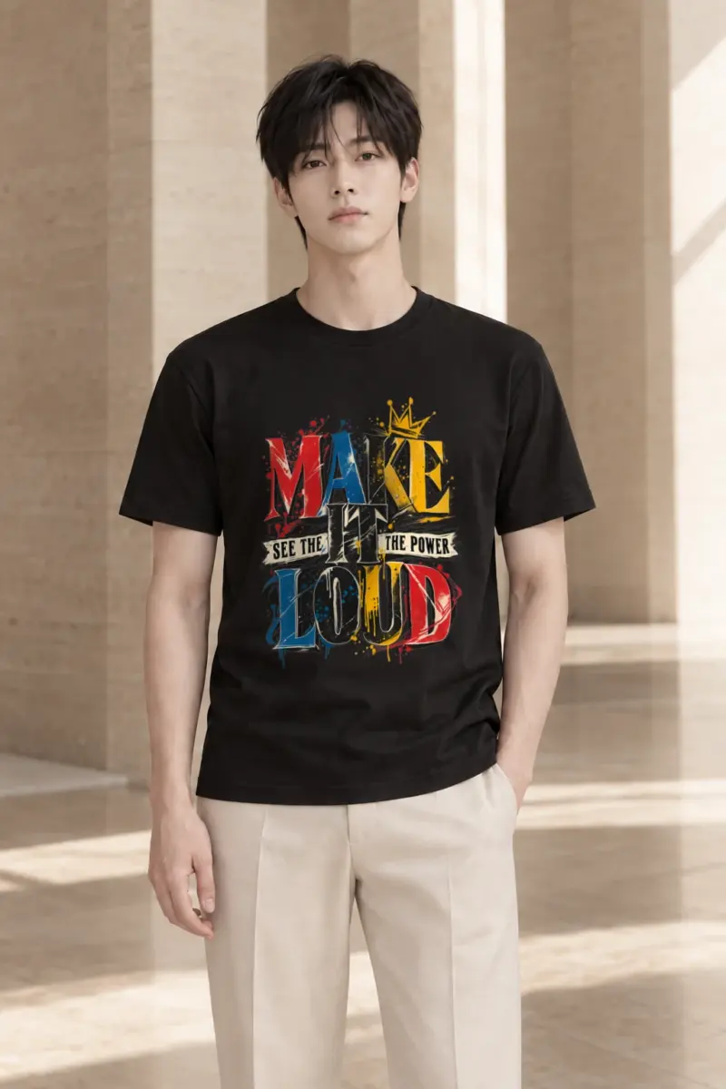 "Make It Loud" Heavyweight Unisex Crewneck T-shirt | Gildan 5000