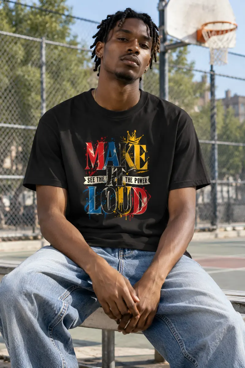 "Make It Loud" Heavyweight Unisex Crewneck T-shirt