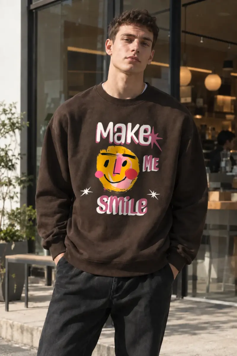 "Make Me Smile" Heavy Blend Unisex Crewneck Sweatshirt | Gildan 18000