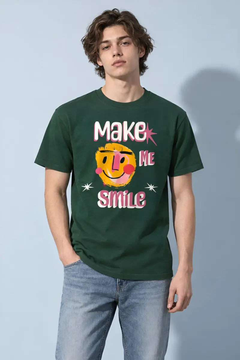 "Make Me Smile" Heavyweight Unisex Crewneck T-shirt
