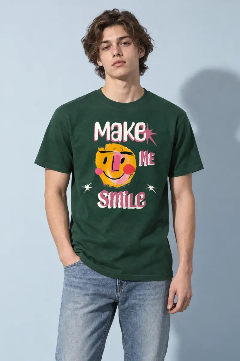 "Make Me Smile" Heavyweight Unisex Crewneck T-shirt