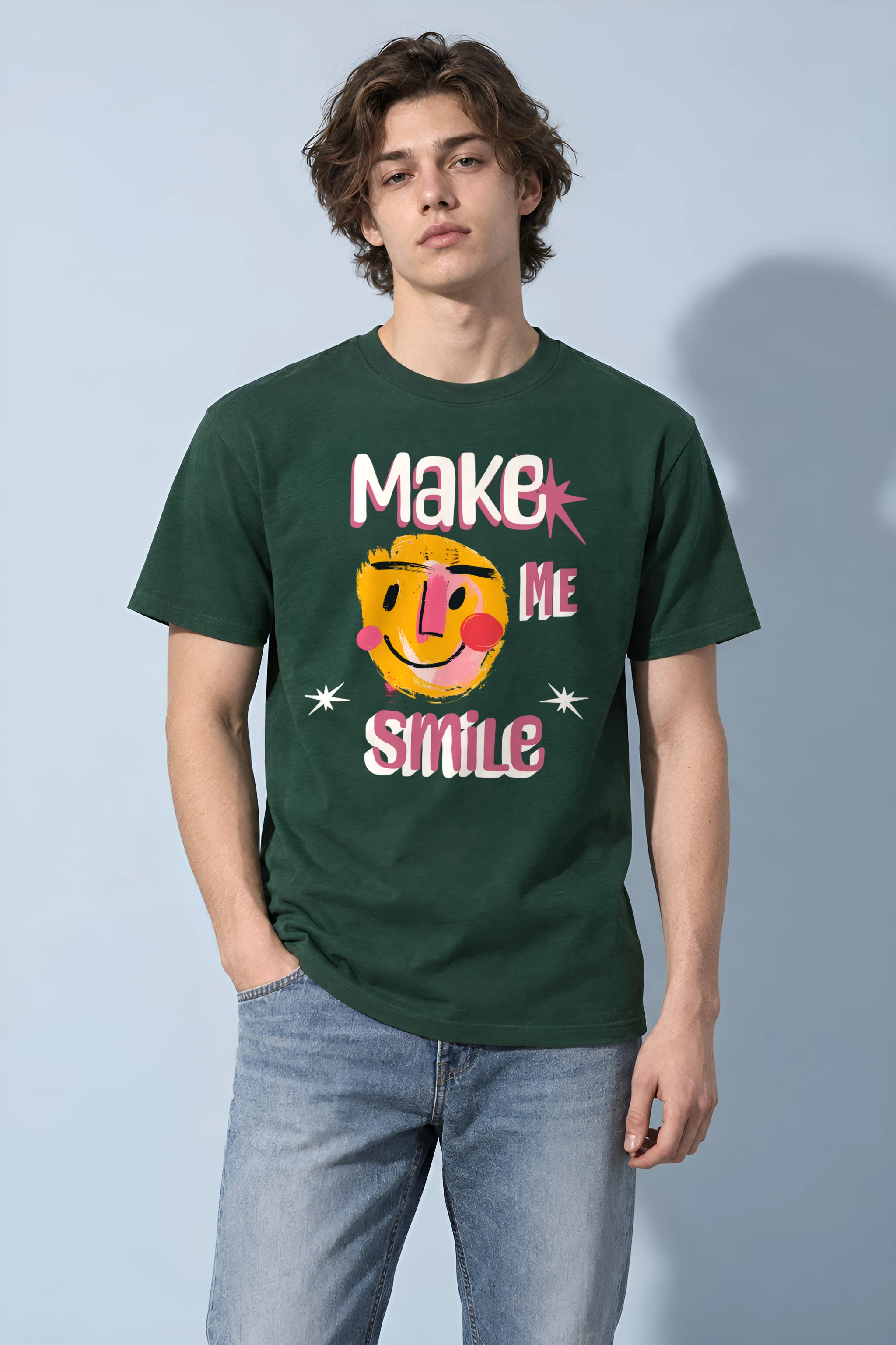 "Make Me Smile" Heavyweight Unisex Crewneck T-shirt