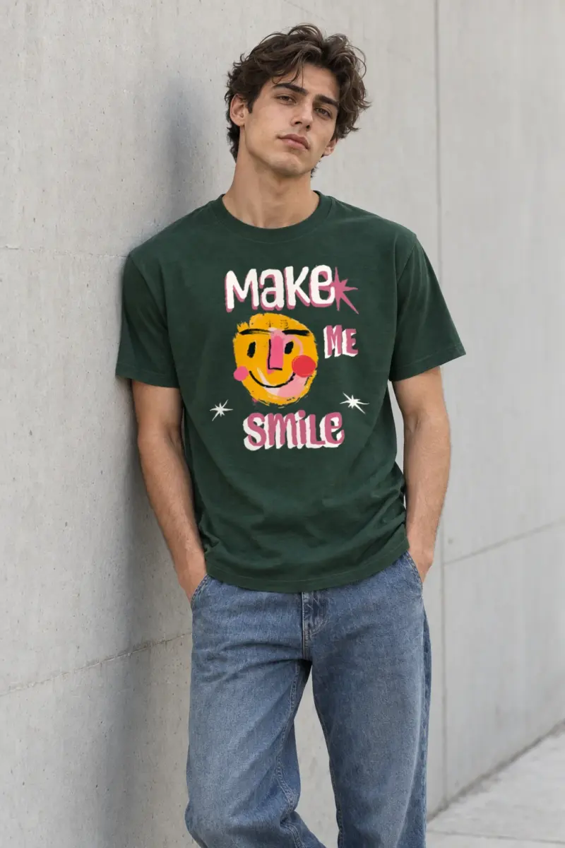 "Make Me Smile" Heavyweight Unisex Crewneck T-shirt | Gildan 5000