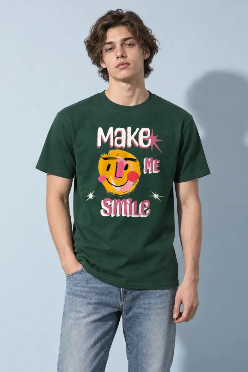 "Make Me Smile" Heavyweight Unisex Crewneck T-shirt