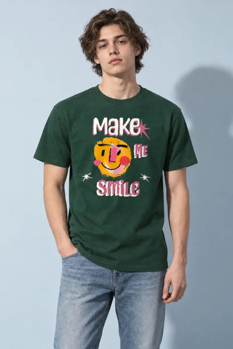 "Make Me Smile" Heavyweight Unisex Crewneck T-shirt