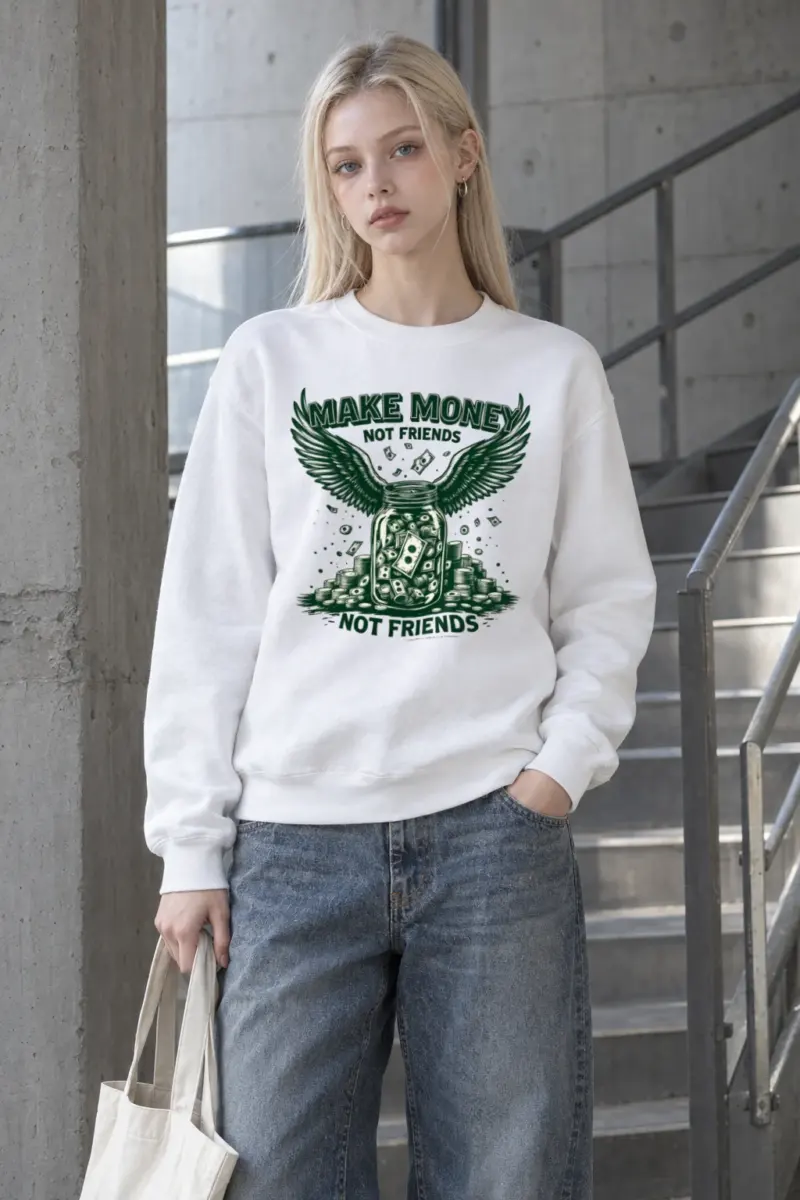 "Make Money Not Friends" Heavy Blend Unisex Crewneck Sweatshirt