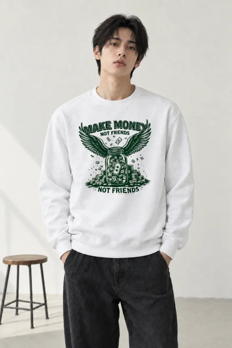"Make Money Not Friends" Heavy Blend Unisex Crewneck Sweatshirt | Gildan 18000