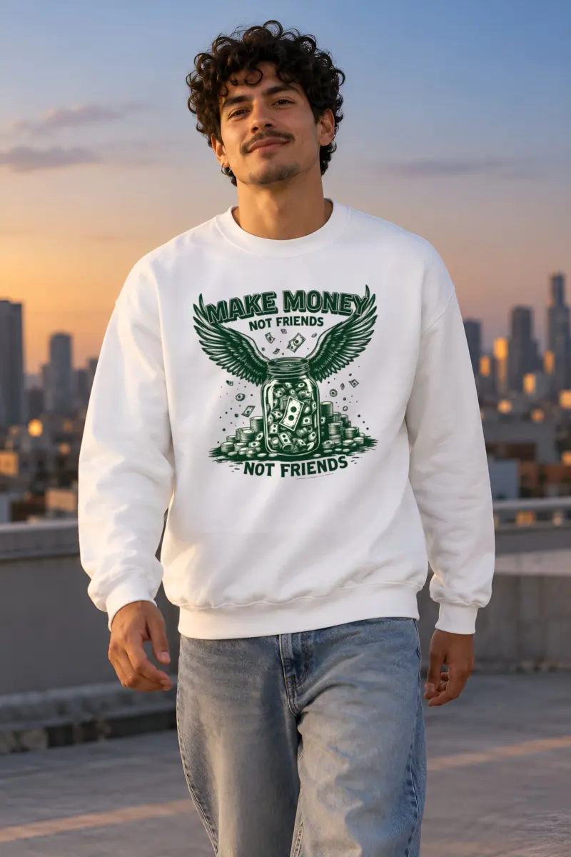 "Make Money Not Friends" Heavy Blend Unisex Crewneck Sweatshirt