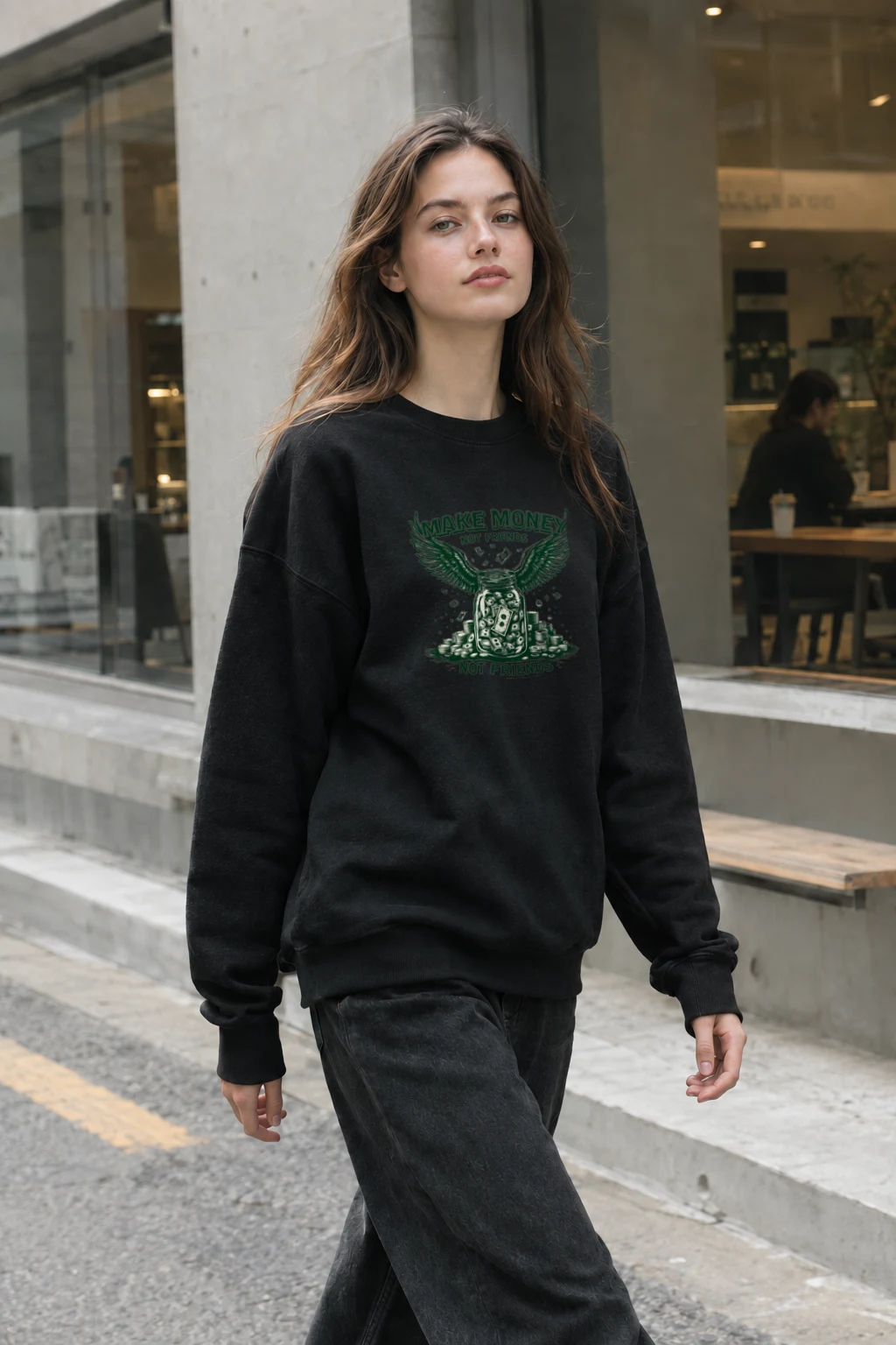"Make Money Not Friends" Heavy Blend Unisex Crewneck Sweatshirt | Gildan 18000
