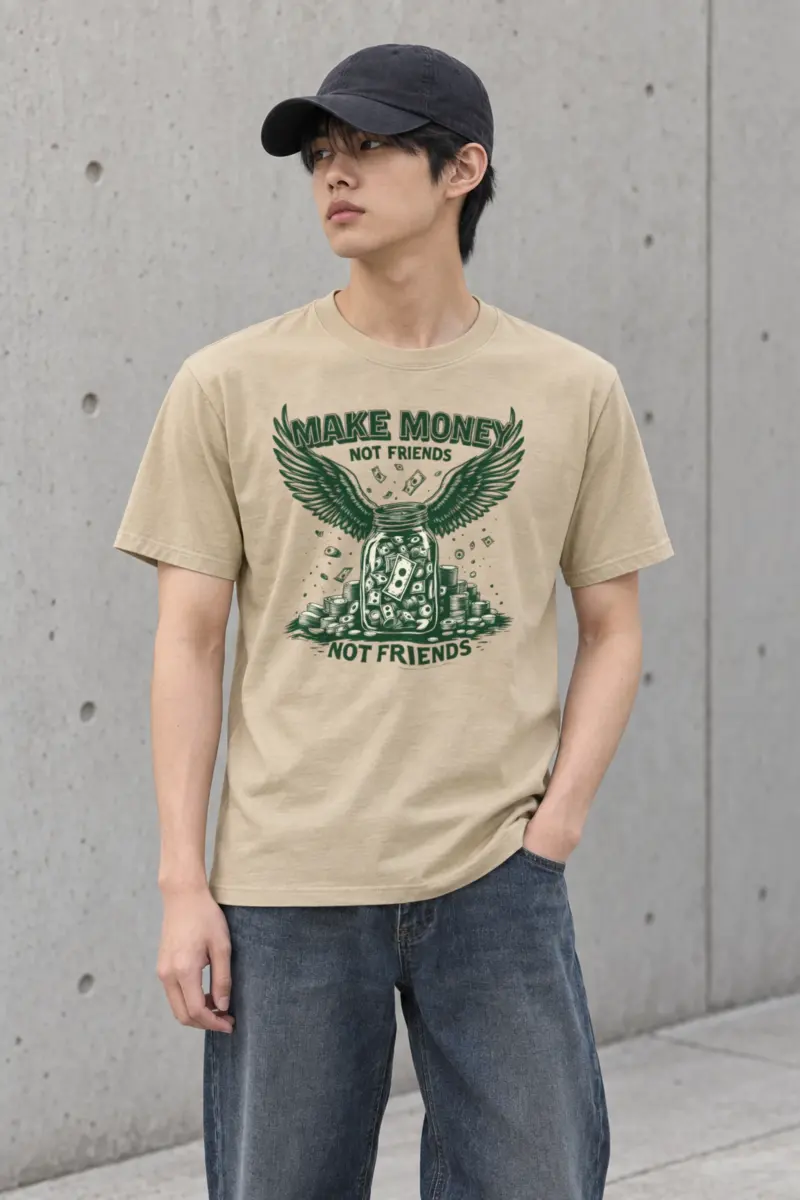 "Make Money Not Friends" Heavyweight Unisex Crewneck T-shirt