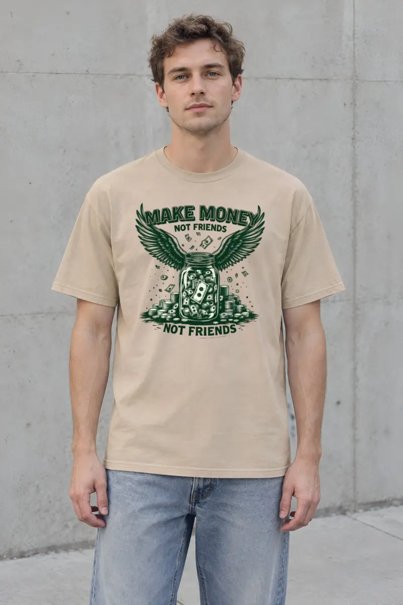 "Make Money Not Friends" Heavyweight Unisex Crewneck T-shirt