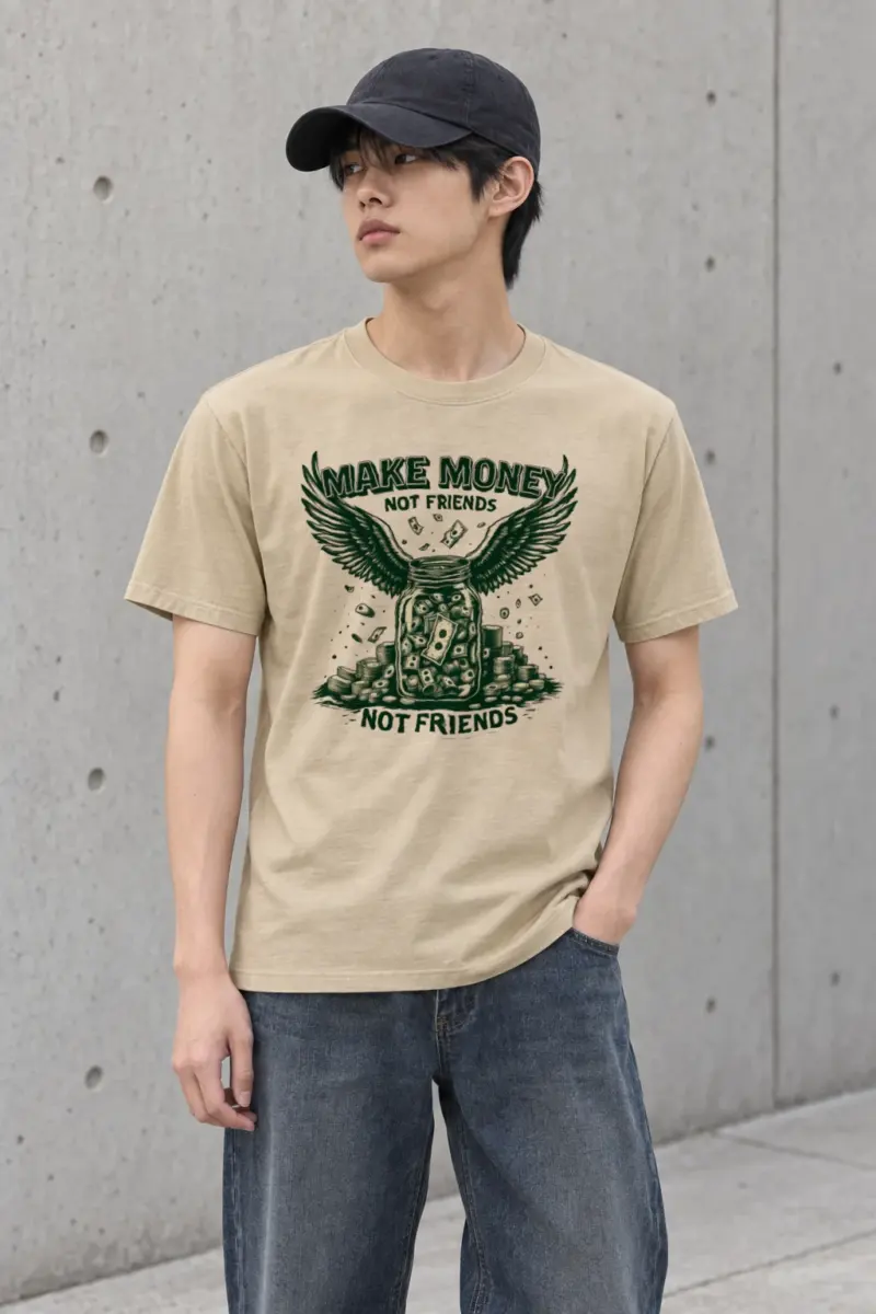 "Make Money Not Friends" Heavyweight Unisex Crewneck T-shirt