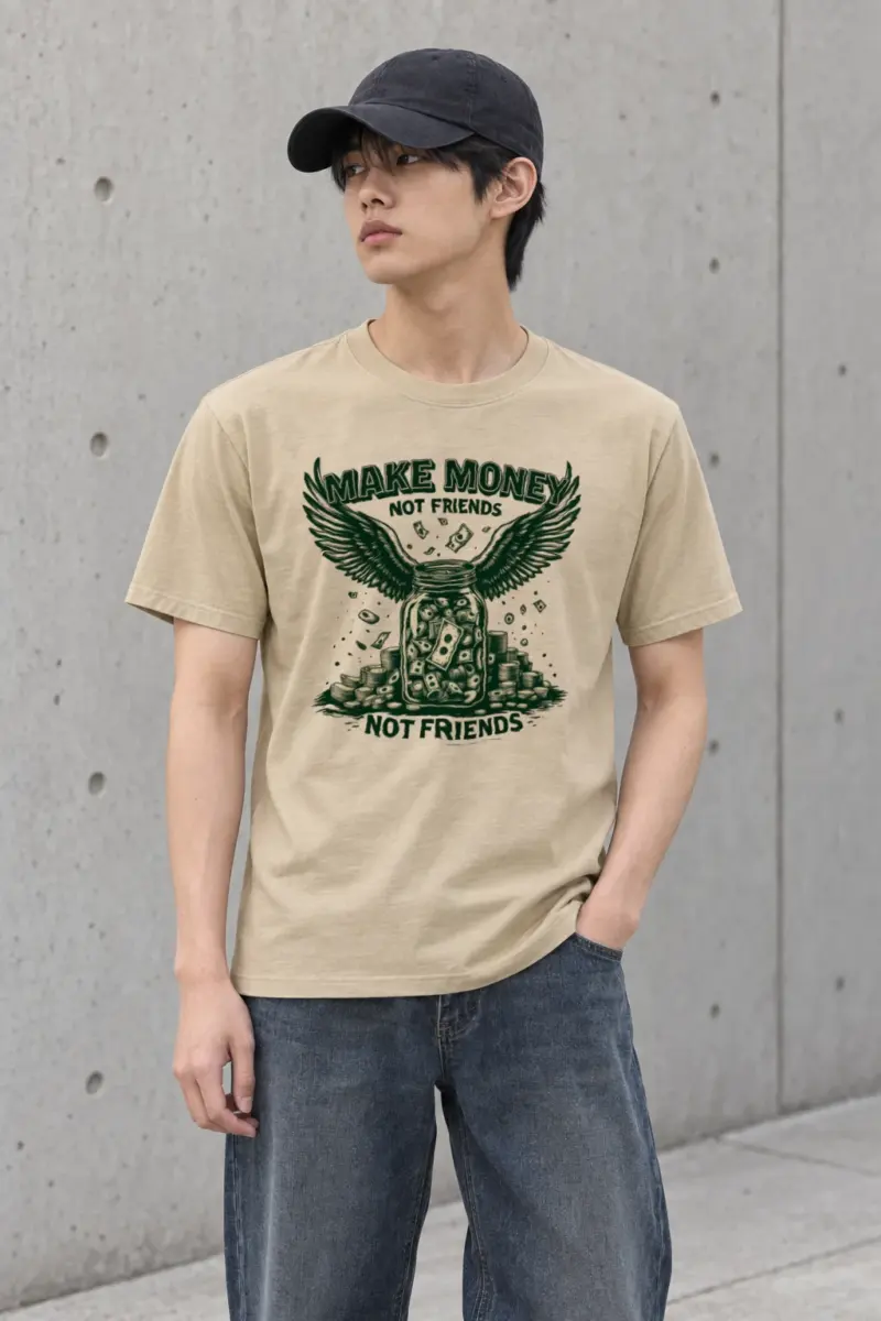 "Make Money Not Friends" Heavyweight Unisex Crewneck T-shirt